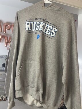 Huskies Ereckson Grey Pullover Hoodie with Blue Detail